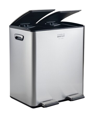 Charles Bentley 30L Double Compartment Kitchen Bin - 2x 15L