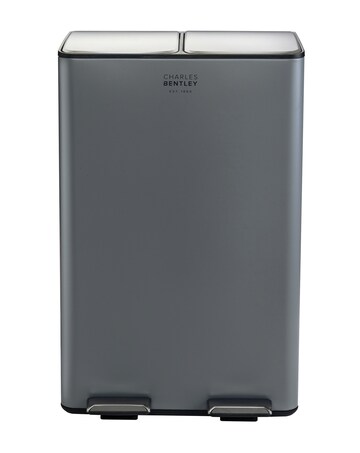 Charles Bentley 60L Double Compartment Kitchen Bin - 2x 30L