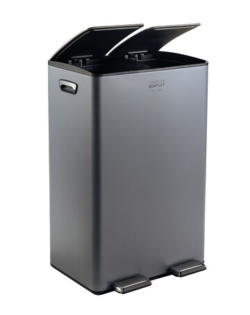 Charles Bentley 60L Double Compartment Kitchen Bin - 2x 30L