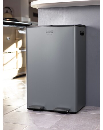 Charles Bentley 60L Double Compartment Kitchen Bin - 2x 30L