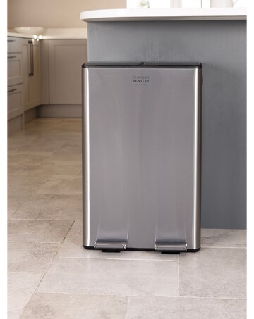 Charles Bentley 60L Double Compartment Kitchen Bin - 2x 30L
