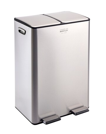 Charles Bentley 60L Double Compartment Kitchen Bin - 2x 30L