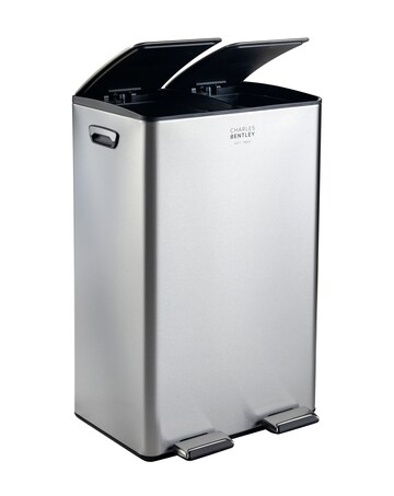 Charles Bentley 60L Double Compartment Kitchen Bin - 2x 30L