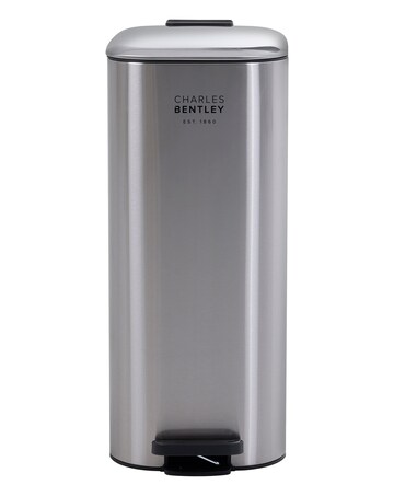 Charles Bentley 30L Slimline Rectangular Kitchen Pedal Bin
