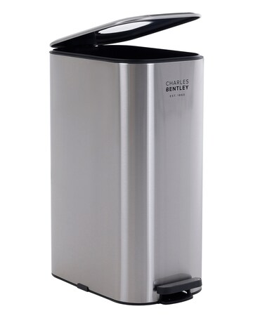 Charles Bentley 30L Slimline Rectangular Kitchen Pedal Bin