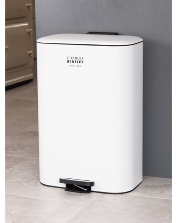 Charles Bentley 30L Slimline Rectangular Kitchen Pedal Bin