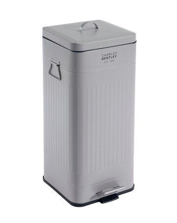 Charles Bentley 30L Retro Steel Square Kitchen Bin
