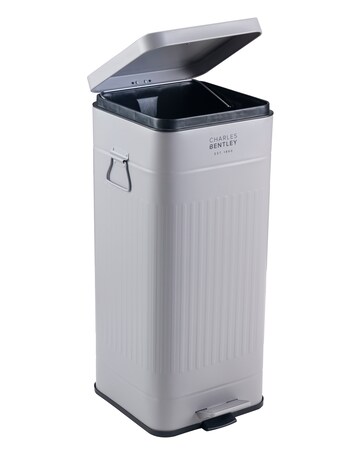 Charles Bentley 30L Retro Steel Square Kitchen Bin