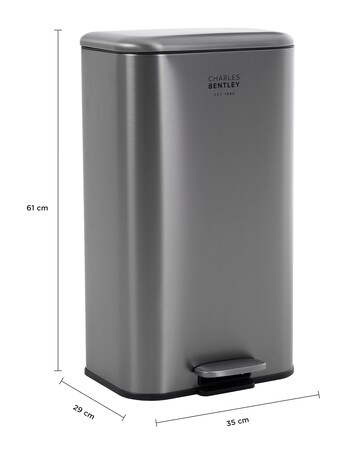 30L Slimline Rectangular Kitchen Pedal Bin
