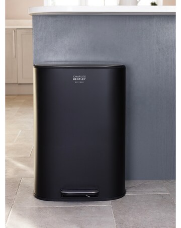 Charles Bentley 50L Black Pedal Kitchen Bin