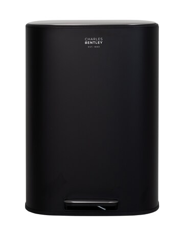 Charles Bentley 50L Black Pedal Kitchen Bin