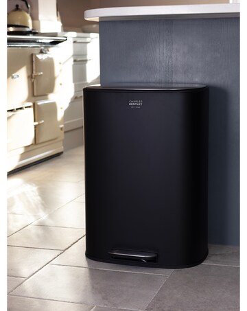 Charles Bentley 50L Black Pedal Kitchen Bin