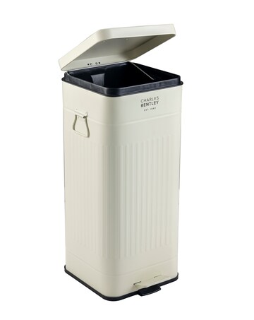 Charles Bentley 30L Square Retro Kitchen Pedal Bin