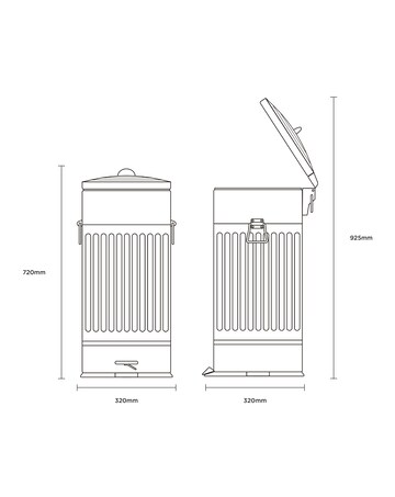 30L Retro Kitchen Pedal Bin