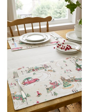 Catherine Lansfield Christmas Town Cotton Dining Placemat 4 Pack