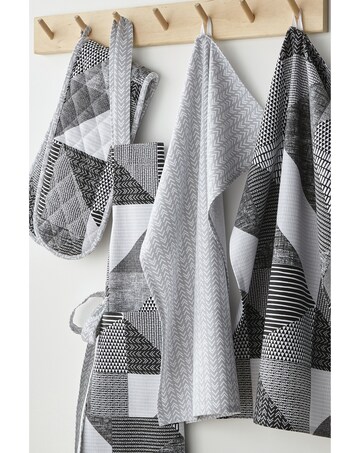 Catherine Lansfield Larsson Geo Cotton Kitchen Double Oven Glove