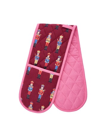 Catherine Lansfield Christmas Nutcracker Cotton Kitchen Double Oven Glove