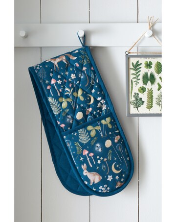 Catherine Lansfield Enchanted Twilight Animals Cotton Kitchen Double Oven Glove