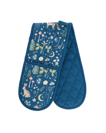 Catherine Lansfield Enchanted Twilight Animals Cotton Kitchen Double Oven Glove