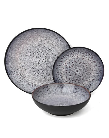 12pc Blue & Purple Reactive Glaze Dinner
