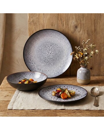12pc Blue & Purple Reactive Glaze Dinner