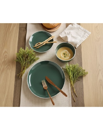 12pc Emerald Green Dinner Set
