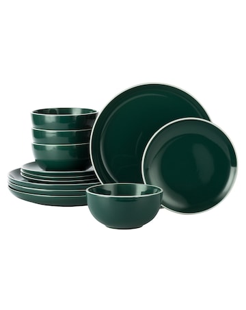 12pc Emerald Green Dinner Set