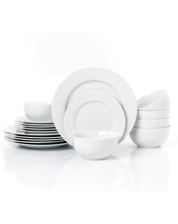 18pc White Rim Dinner Set