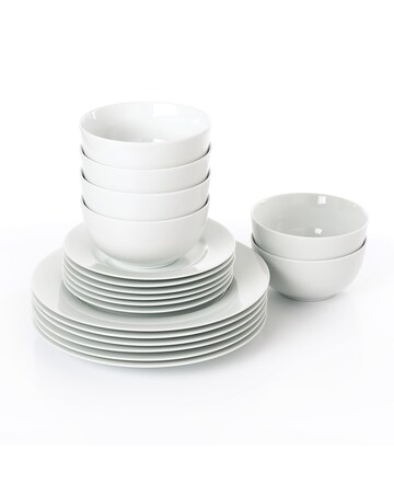 18pc White Rim Dinner Set