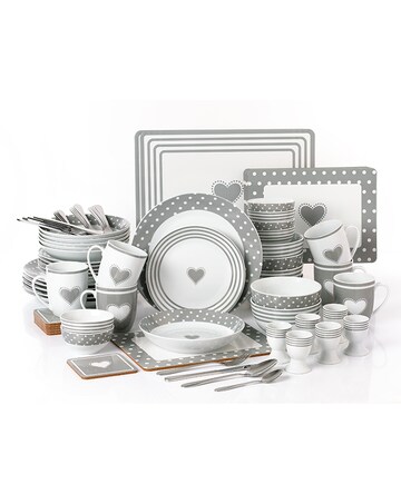 80PC Grey Heart Combo Set