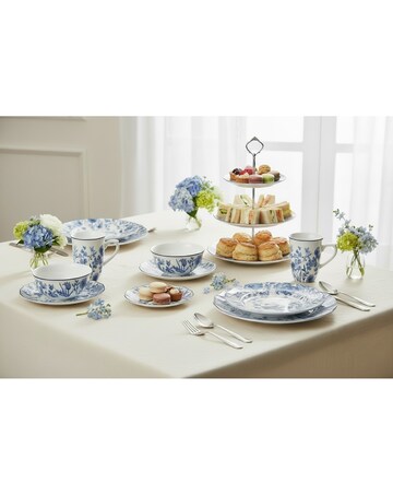 16pc Blue Floral Dinner Set