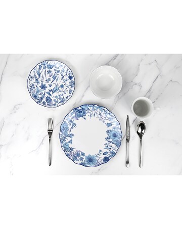 16pc Blue Floral Dinner Set