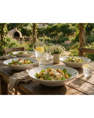 4pc White Large Pasta Bowls