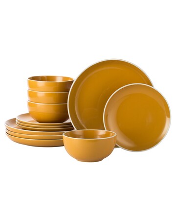 12pc Saffron Yellow Dinner Set