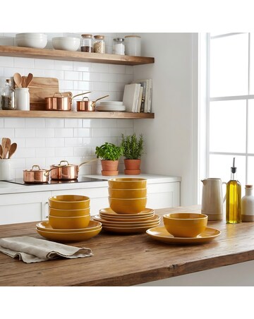 12pc Saffron Yellow Dinner Set