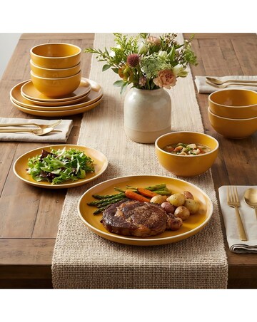12pc Saffron Yellow Dinner Set