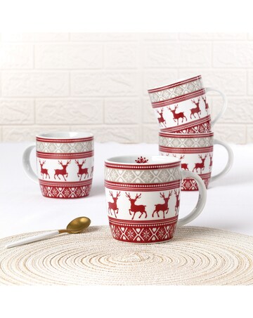 4pk Nordic Reindeer Dream Mug Set
