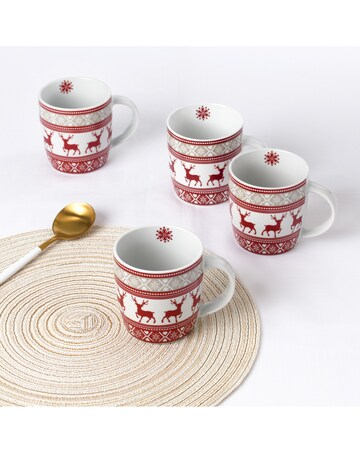 4pk Nordic Reindeer Dream Mug Set