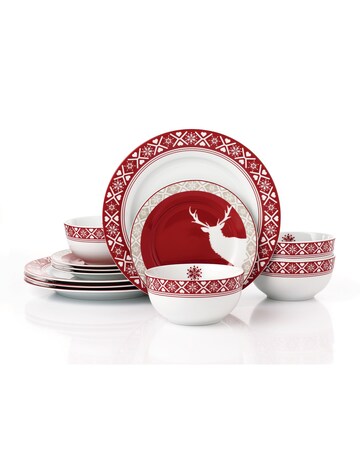 12pc Nordic Reindeer Dinner Set
