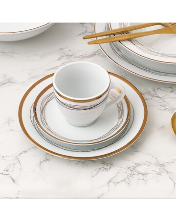 35pc Gold Swirl Dinner Set