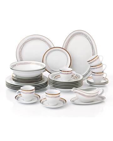 35pc Gold Swirl Dinner Set