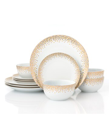 12pc Gold Sparkle Dinner Set