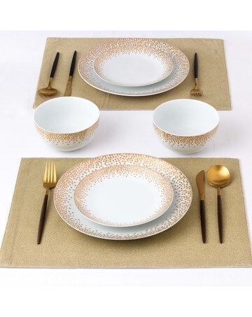 12pc Gold Sparkle Dinner Set