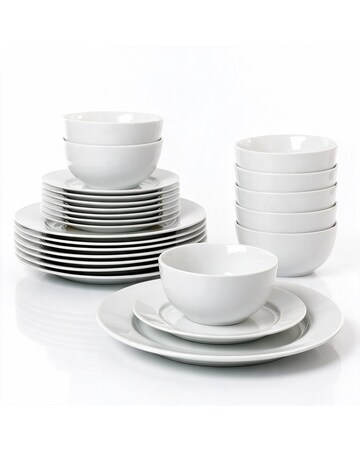 24pc White Rim Dinner Set