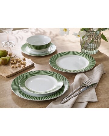 12pc Belmont Green Stripe DESIGN