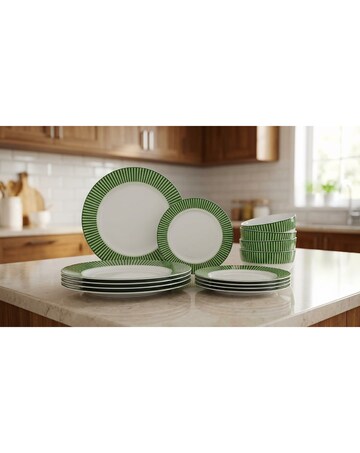 12pc Belmont Green Stripe DESIGN