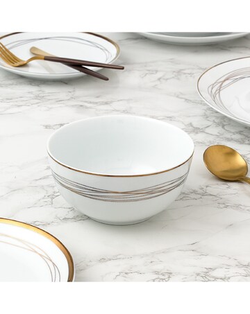 12pc Gold Swirl Dinner Set