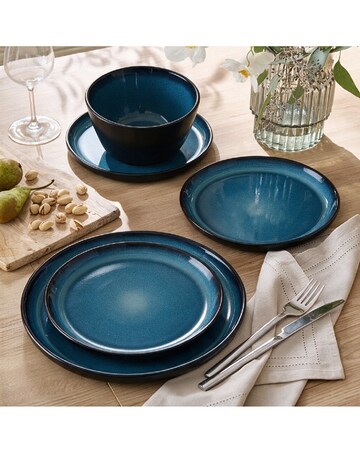 12pc Blue Reactive Glaze Lipped