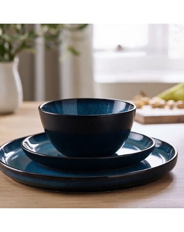 12pc Blue Reactive Glaze Lipped