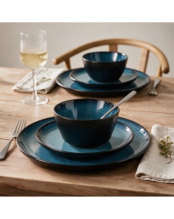 12pc Blue Reactive Glaze Lipped